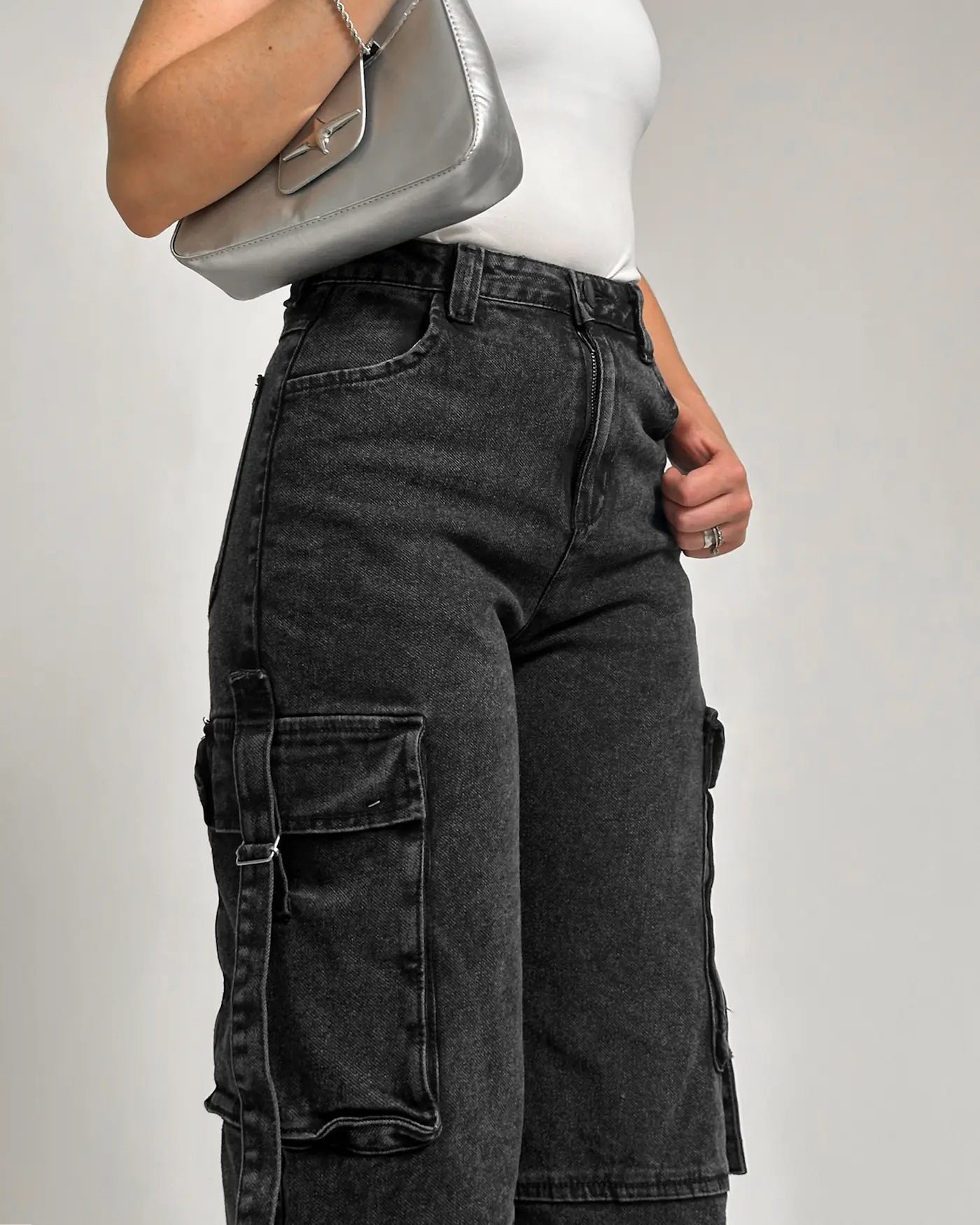 Jeans cargo RX Negro - Baggy