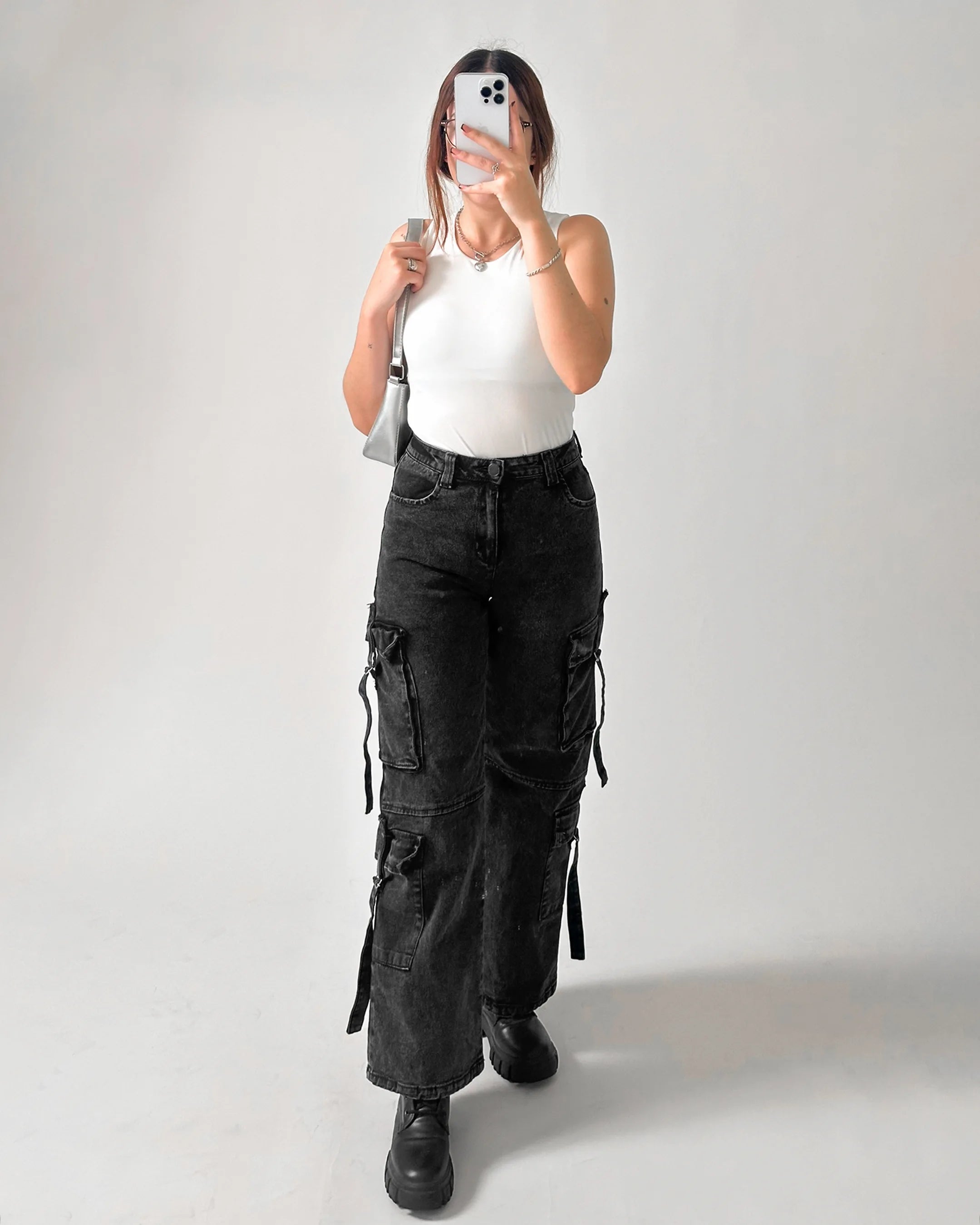 Jeans cargo RX Negro - Baggy