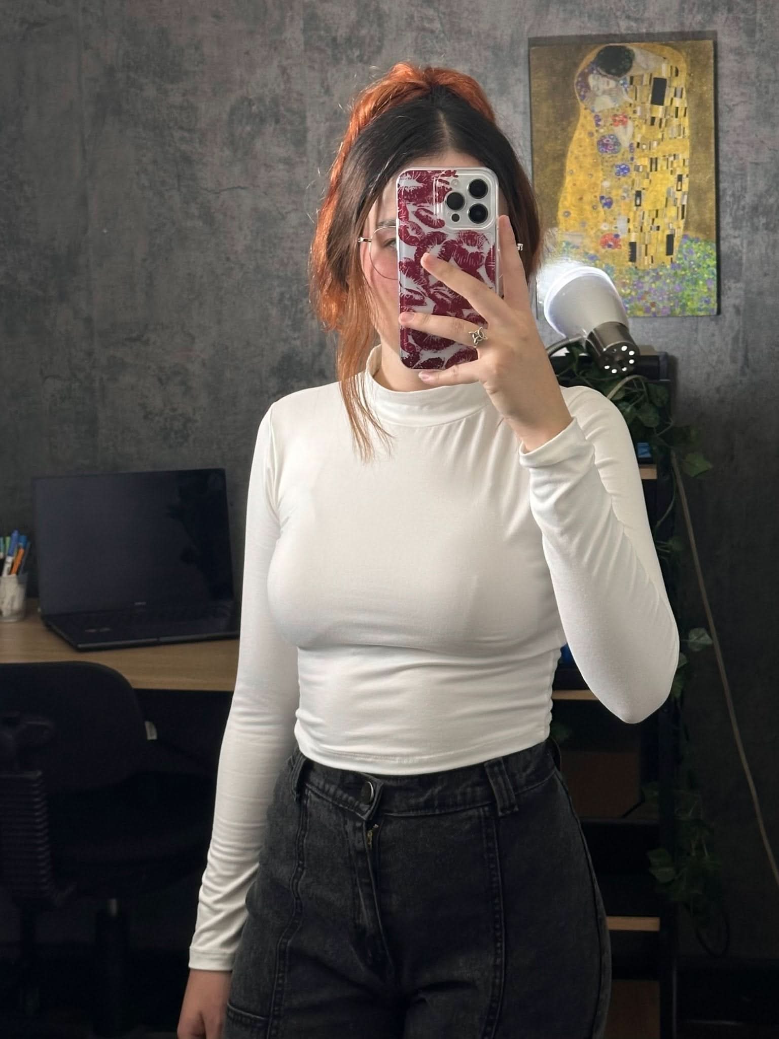 Blusa Sur cuello alto - AVORY