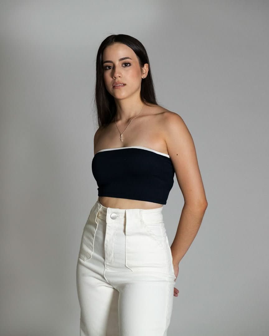 Blusa Vera Azul con Blanco - AVORY