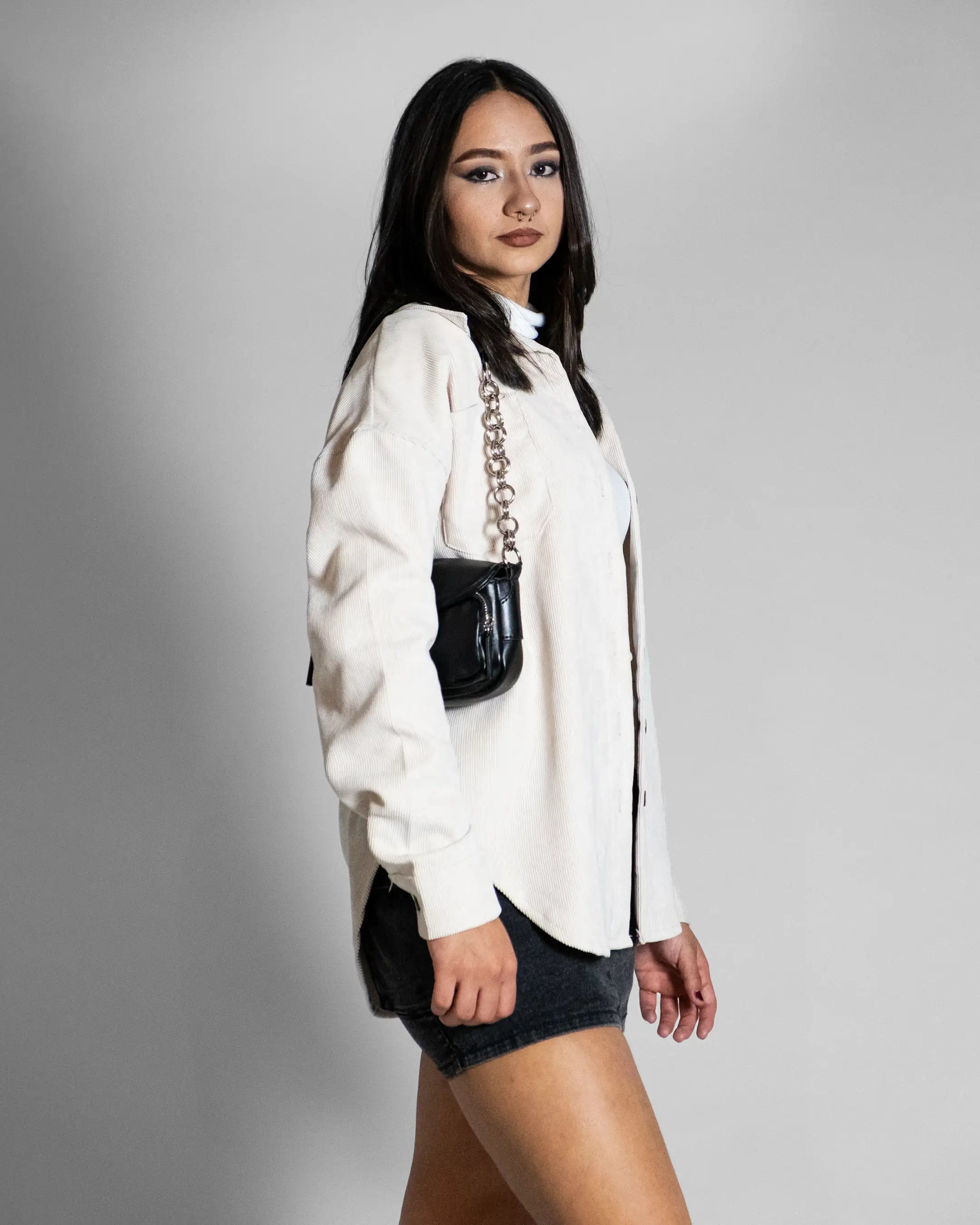 Chamarra oversized pana beige