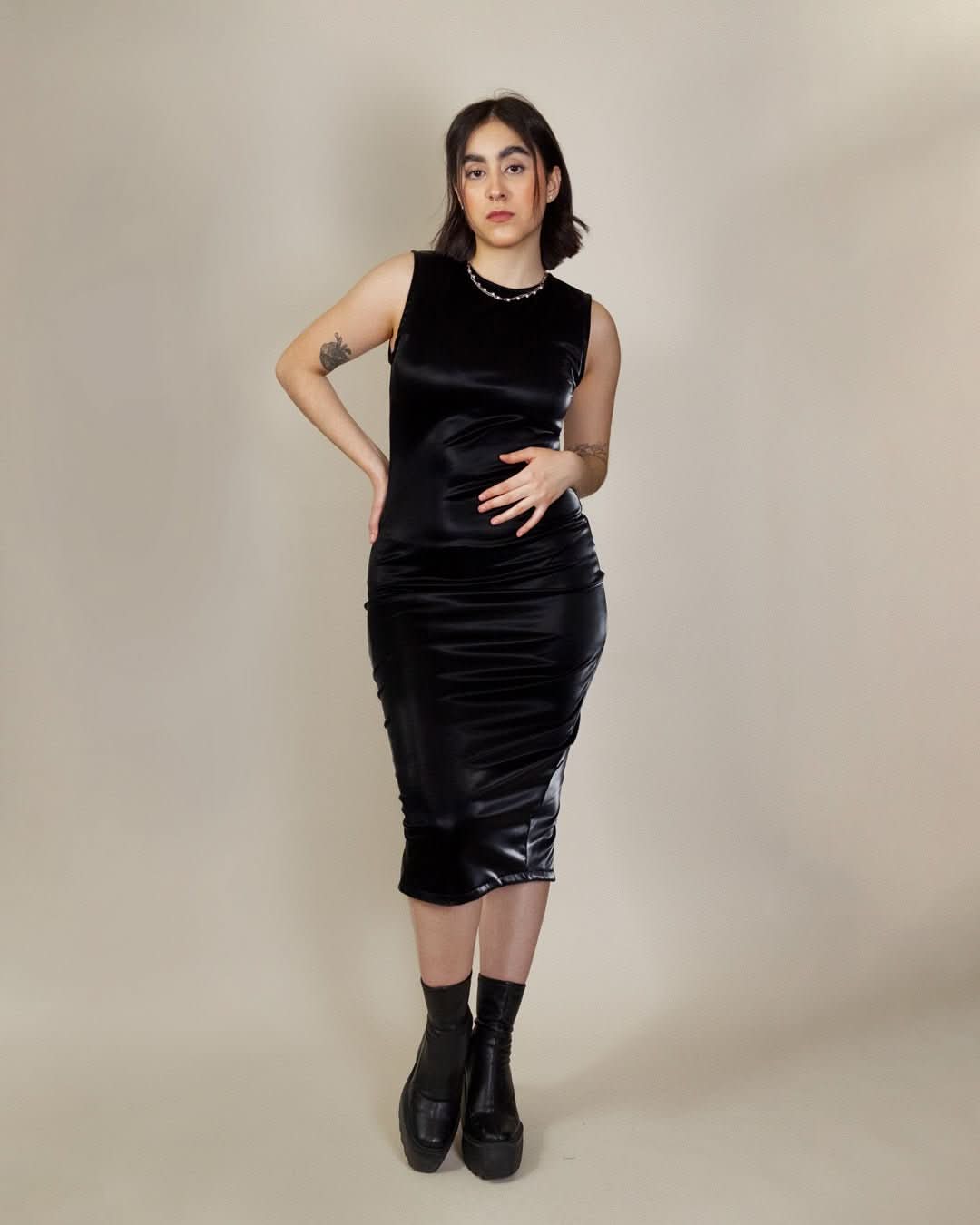 Vestido Kenia polipiel - AVORY